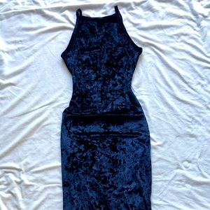 Fax Suede Midi bodycon Dress